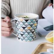 Euclid Mug, Teal Triangles