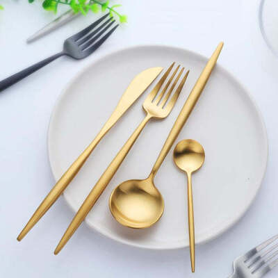Spain 16 Piece Cutlery Set, Gold
