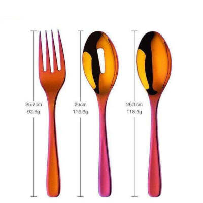 Sao Paulo 3 Piece Salad Serving Set, Rainbow Red