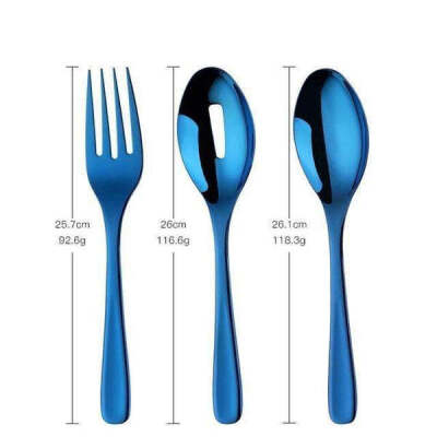 Sao Paulo 3 Piece Salad Serving Set, Blue