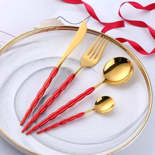 Mexico 4 Piece Cutlery Set, Red