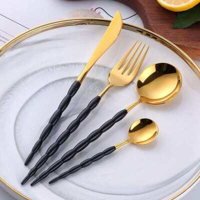 Mexico 4 Piece Cutlery Set, Black