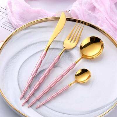 Mexico 4 Piece Cutlery Set, Pink