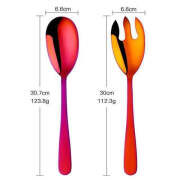 Hong Kong Serving Spoon Set, Rainbow Red