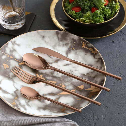 Belgium 4 Piece Cutlery Set, Rose Gold