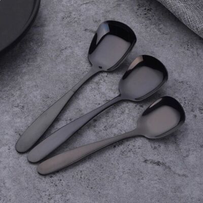 Singapore 3 Piece Serving Spoon Set, Black