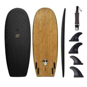 4'10 Huevo Hybrid Surfboard, Black
