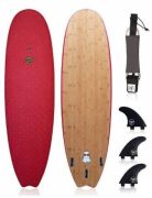 6'8 Casper Hybrid Surfboard, Red