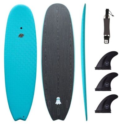 6'8 Casper Hybrid Surfboard, Aqua