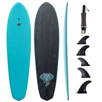 7'7 Elefante Hybrid Surfboard, Aqua