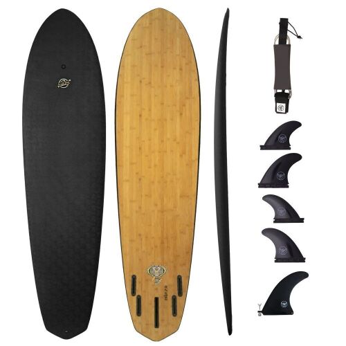 7'7 Elefante Hybrid Surfboard, Black