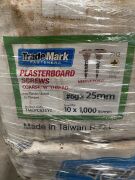 One mixed pallet TradeMark Plasterboard Fasteners, 6gx25mm, 10x1000 Screws. Yellow Zinc, Needle Point, Coarse W Thread, approx 18 boxes Quantity of boxes unknown. - 3