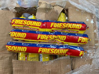 One pallet HB Fuller Firesound Fire Rated Acoustic Sealant 600mL Grey 15 per box, 60 boxes Quantity of Life Unknown.