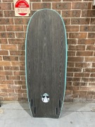4'10 Huevo Hybrid Surfboard, Aqua - 4
