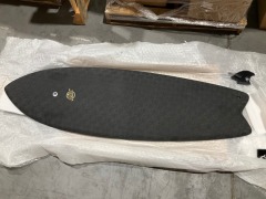 6' Mahi Hybrid Surfboard, Black - 3