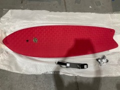 6' Mahi Hybrid Surfboard, Red - 2