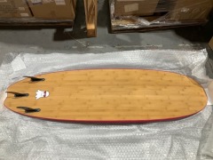 6'8 Casper Hybrid Surfboard, Red - 3