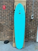 7'7 Elefante Hybrid Surfboard, Aqua - 2