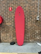7'7 Elefante Hybrid Surfboard, Red - 2