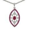 (DO NOT LOT) 18ct W.G, 1.62ct Ruby & Diamond Pendant