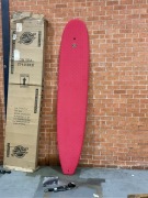 9'6 Tortuga Hybrid Surfboard, Red - 3
