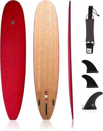 9'6 Tortuga Hybrid Surfboard, Red