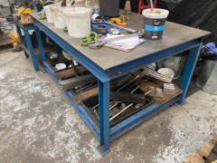 Quantity of 2 Steel Work Benches