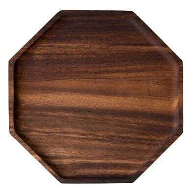 Refund Geometry Acacia Wood Plate - Large 25cm