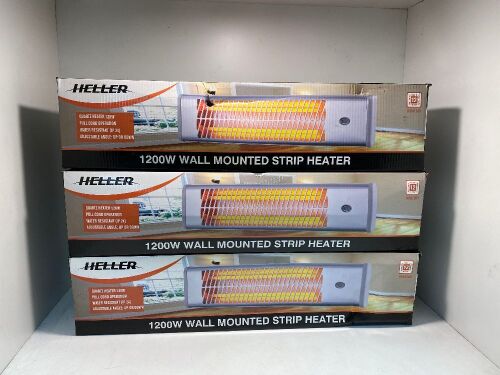 Heller 1200W Wall Mounted Strip Heater (3 Pack)