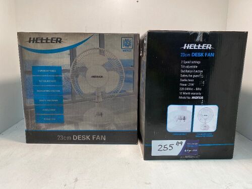 Heller 23cm Desk Fan (Qty 2)