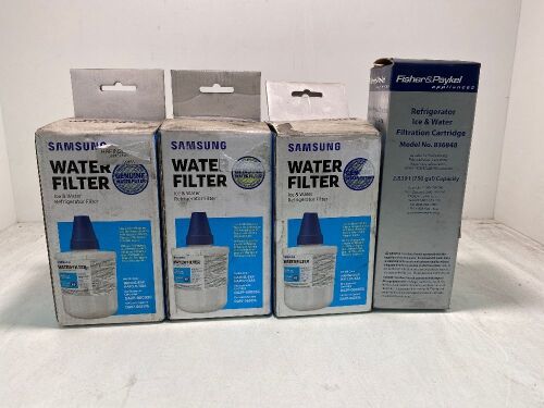 Samsung Water Filter (Qty 3) and Fisher & Paykel Refrigerator Ice & Water Filtration Cartridge