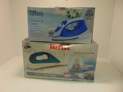 Tefal Comfort Glide Steam Iron FV2650 + Tiffany IR107 Steam Iron 1200W Non Stick Soleplate