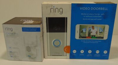 Ring Video Doorbell - Satin Nickel - 8VR1S5-SAU0 + Ring Chime Pro wi-fi extender 8AC4P6-0AU0
