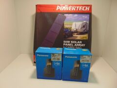 PANASONIC - KX-TGB110ALB - DIGITAL CORDLESS PHONE x 2 units + Powertech Solar Panel ZM-9166