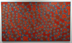 Authentic Aboriginal Painting From Janbal Gallery - 'Big Wet Season Time Quandong Seeds(Janbal)' By Artist Brian (Binna) Swindley $25K Valuation