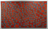 Authentic Aboriginal Painting From Janbal Gallery - 'Big Wet Season Time Quandong Seeds(Janbal)' By Artist Brian (Binna) Swindley $25K Valuation