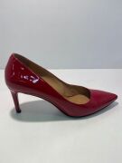 One Pair of Bally womens shoes, red patent leather, size 39. - 2