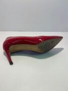 One Pair of Bally womens shoes, red patent leather, size 39. - 4