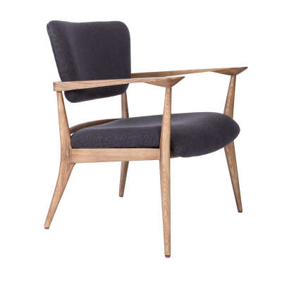 1 x Caleb Occasional Chair - Black + Natural