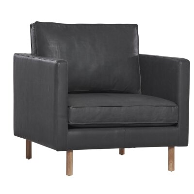 1 x Hartley Leather Armchair - Grey
