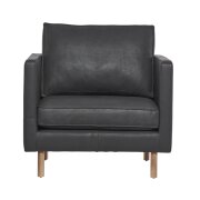 1 x Hartley Leather Armchair - Grey - 2