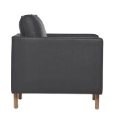 1 x Hartley Leather Armchair - Grey - 3