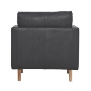 1 x Hartley Leather Armchair - Grey - 4