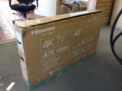FAULTY - Hisense 43" A7KAU 4K UHD LED Smart TV [2023] MODEL: 43A7KAU - 4