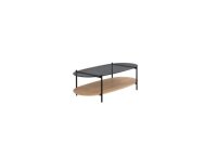 2 x Brasilia Oval Coffee Tables - Natural/Smoke