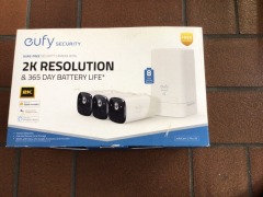 eufy Security Cam 2 Pro 2K Wireless Home Security System (3 Pack) MODEL: E8852CD1 - 2