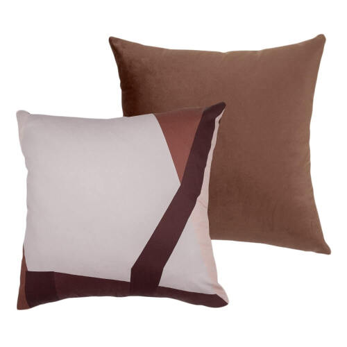 4 x Bordeaux Square Cushions - Pink/Bronze - 50 x 50cm