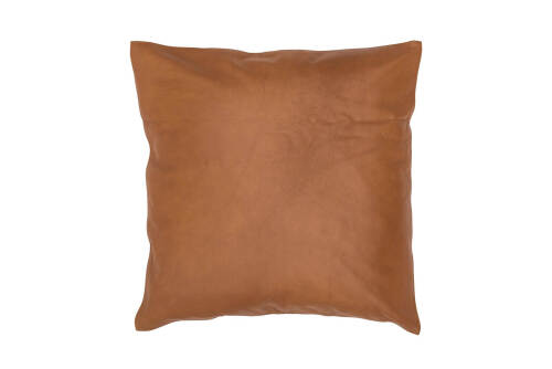 9 x Leather and Linen Cushions - Tan