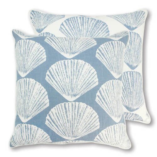 4 x Seashell Cushions - Blue