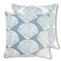 4 x Seashell Cushions - Blue